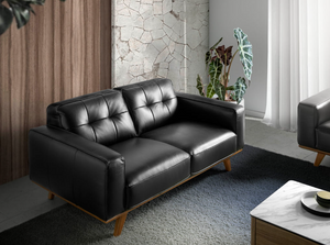 Canapé design en cuir 2 places noir Angel Cerda