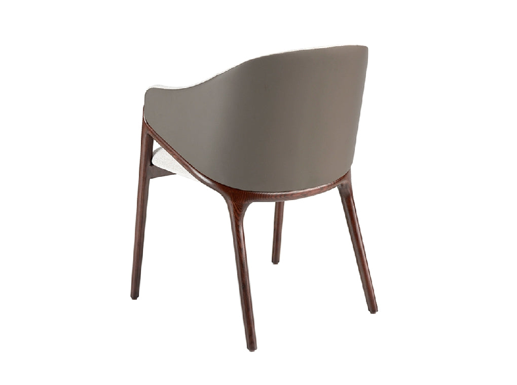 Chaise de salle à manger design en tissu beige & similicuir