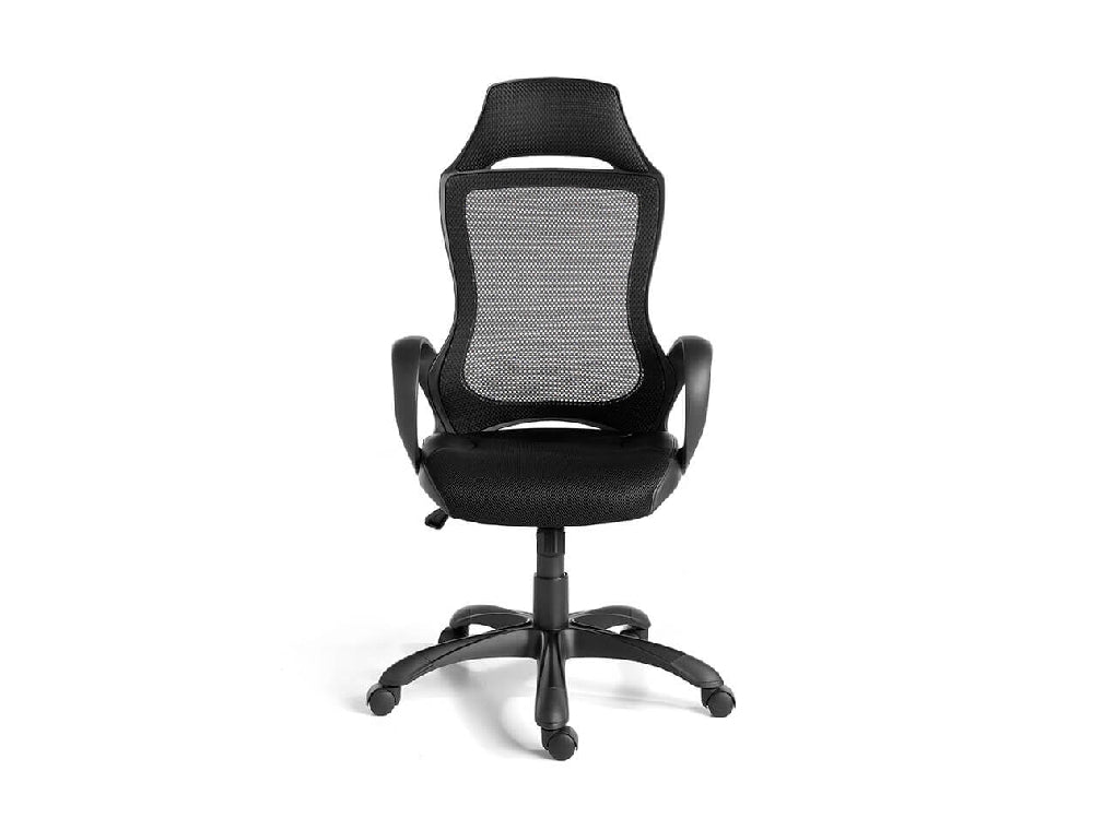 Fauteuil bureau pivotant cuir reconstitué noir design | Office