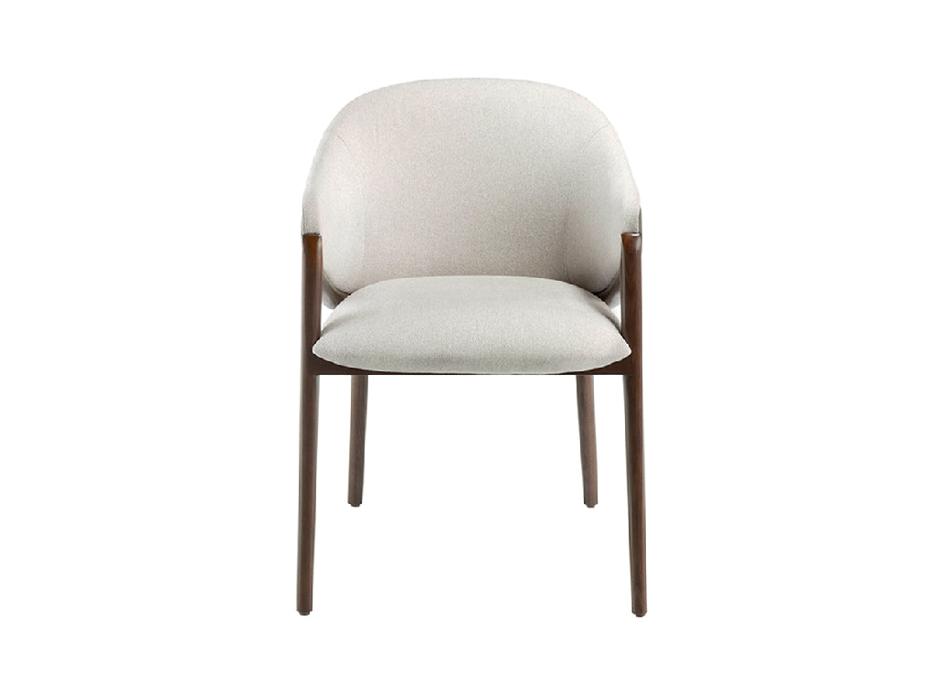 Chaise de salle à manger design en tissu beige & similicuir