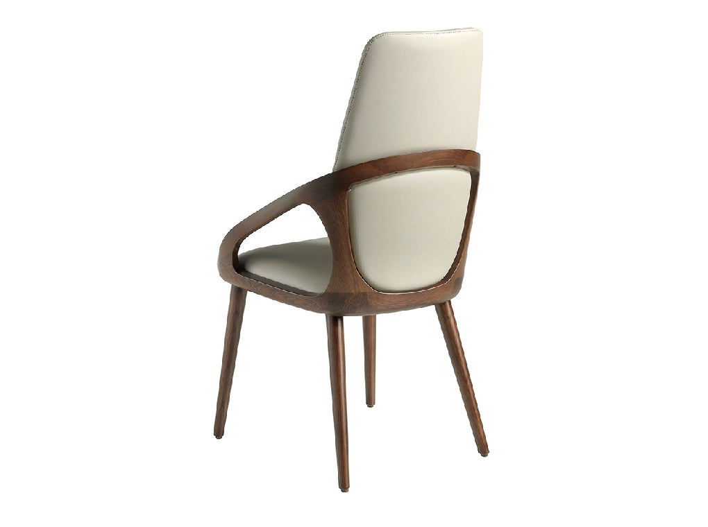 Chaise de salle à manger rembourrée en similicuir avec pieds en bois noyer – Angel Cerdá 4066