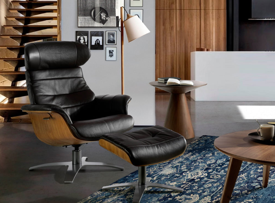 Fauteuil pivotant noir Angel Cerda