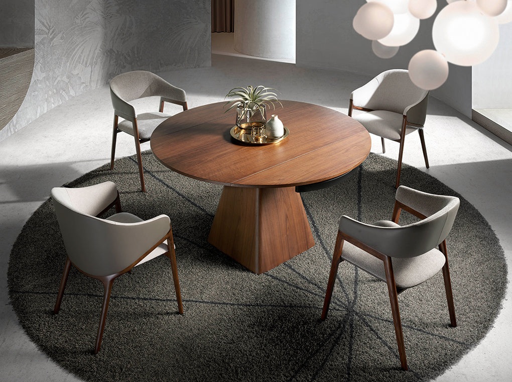 Chaise de salle à manger design en tissu beige & similicuir