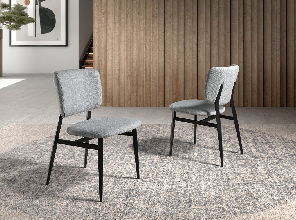 Chaise de salle à manger  Angel Cerdá 4147 en tissu gris clair