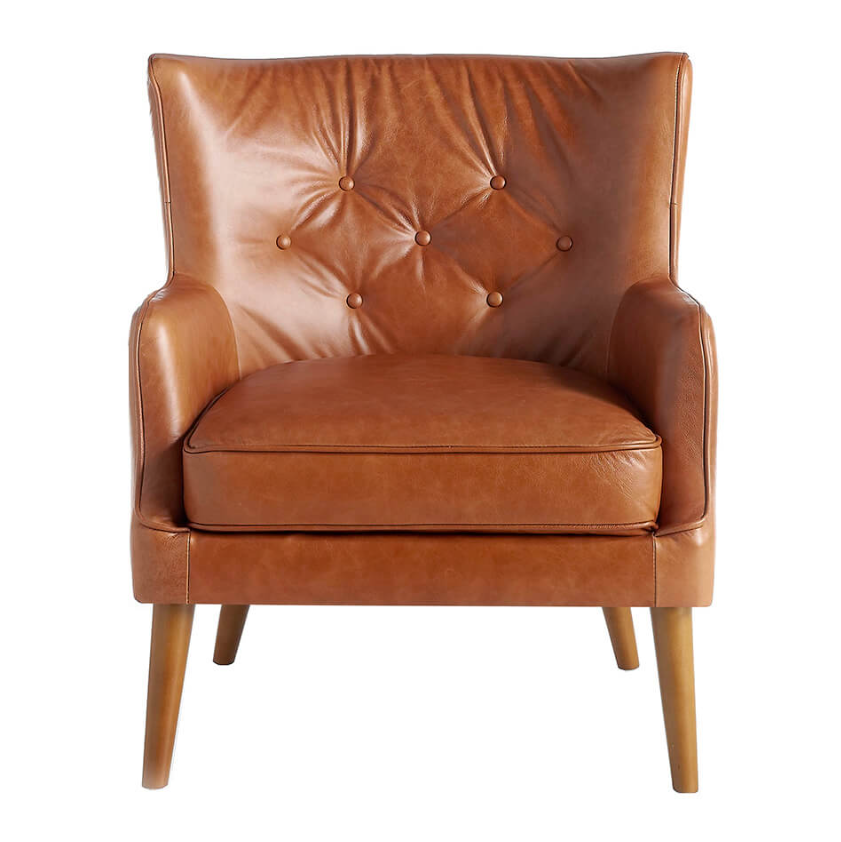 Fauteuil en cuir marron Angel Cerda