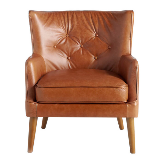Fauteuil en cuir marron Angel Cerda