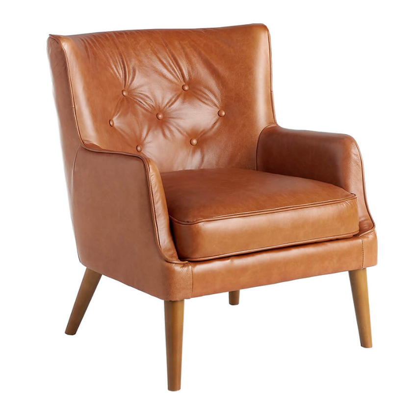 Fauteuil en cuir marron Angel Cerda