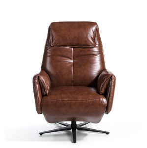 Fauteuil pivotant cuir marron Angel Cerda