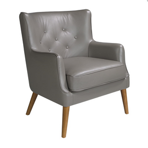 Fauteuil en cuir gris Angel Cerda