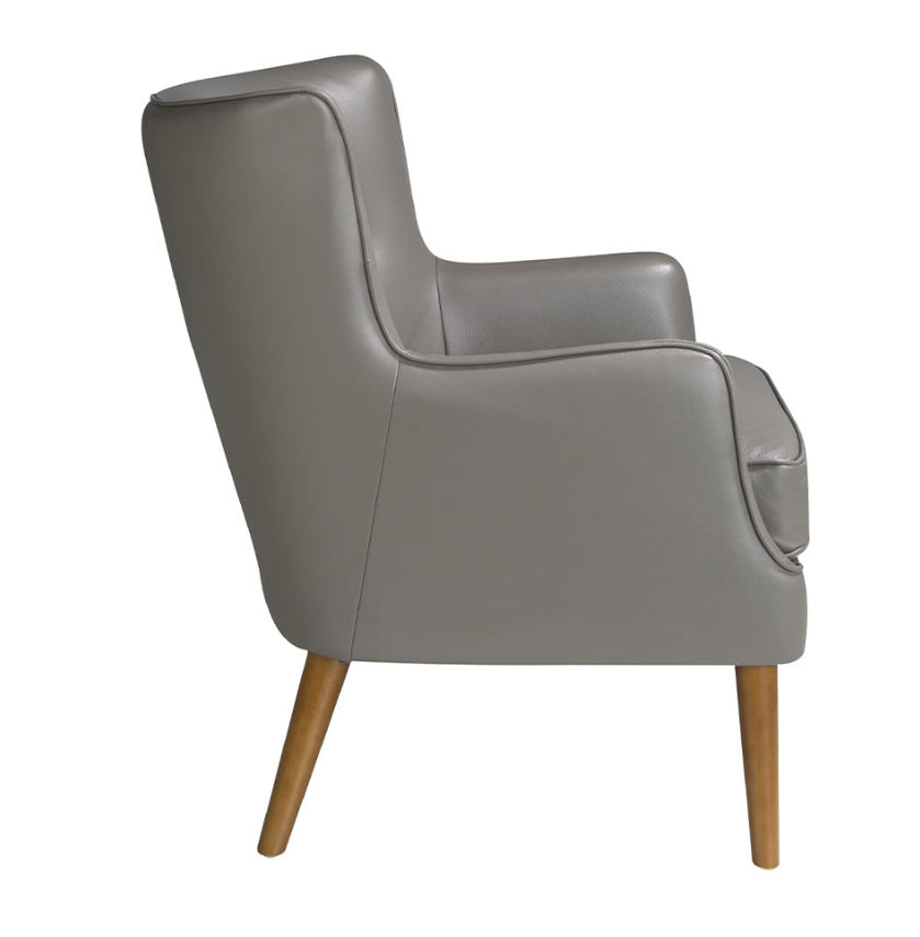 Fauteuil en cuir gris Angel Cerda