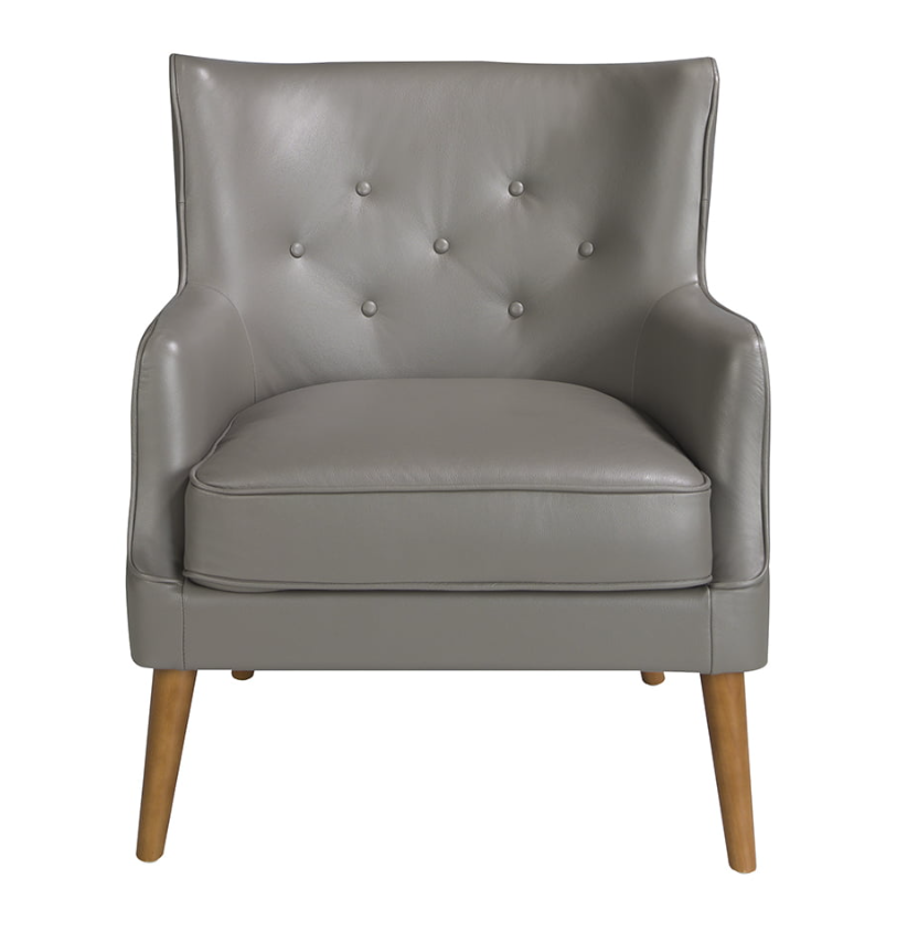 Fauteuil en cuir gris Angel Cerda