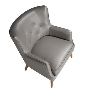 Fauteuil en cuir gris Angel Cerda