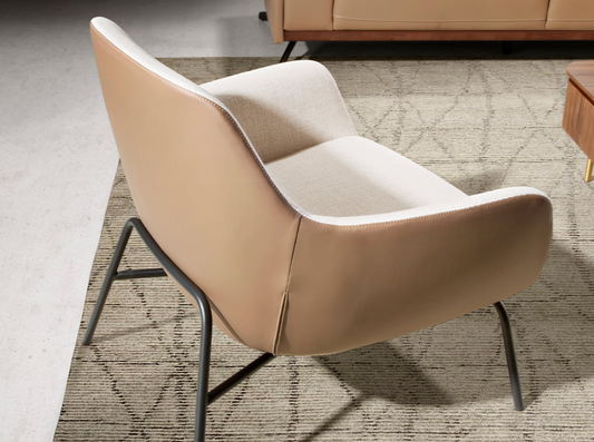 Fauteuil en tissu et cuir écologique Angel Cerda 5099