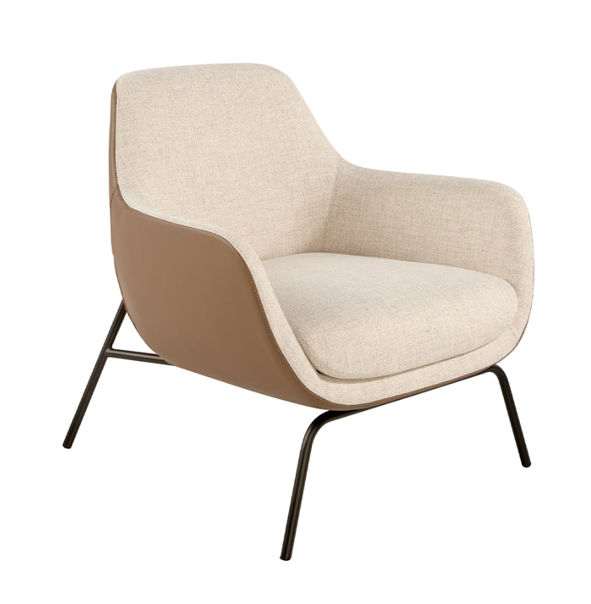 Fauteuil en tissu et cuir écologique Angel Cerda 5099