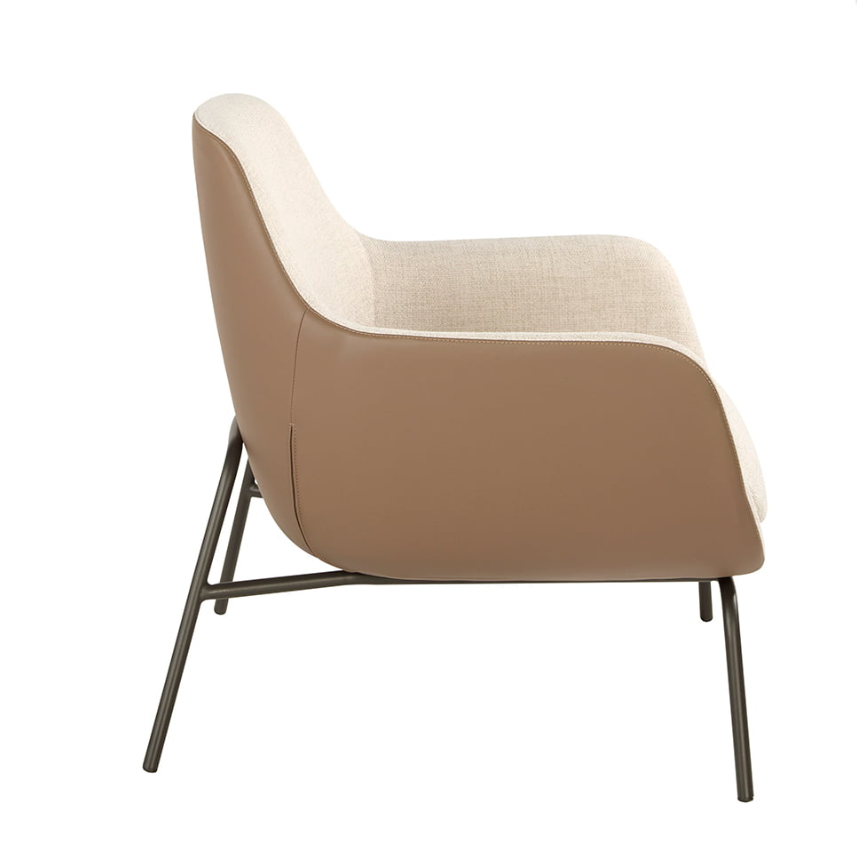 Fauteuil en tissu et cuir écologique Angel Cerda 5099