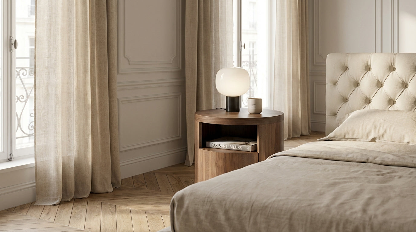 Table de chevet en noyer