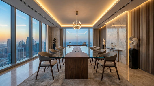 Chaise de salle à manger design en tissu gris et similicuir vison – Angel Cerdá 4091