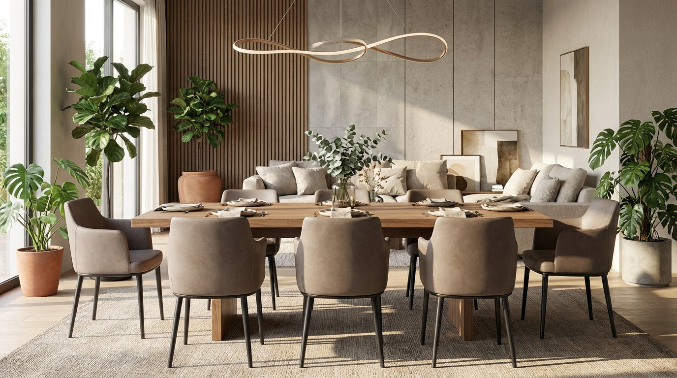 Chaise de salle à manger rembourrée en tissu vison