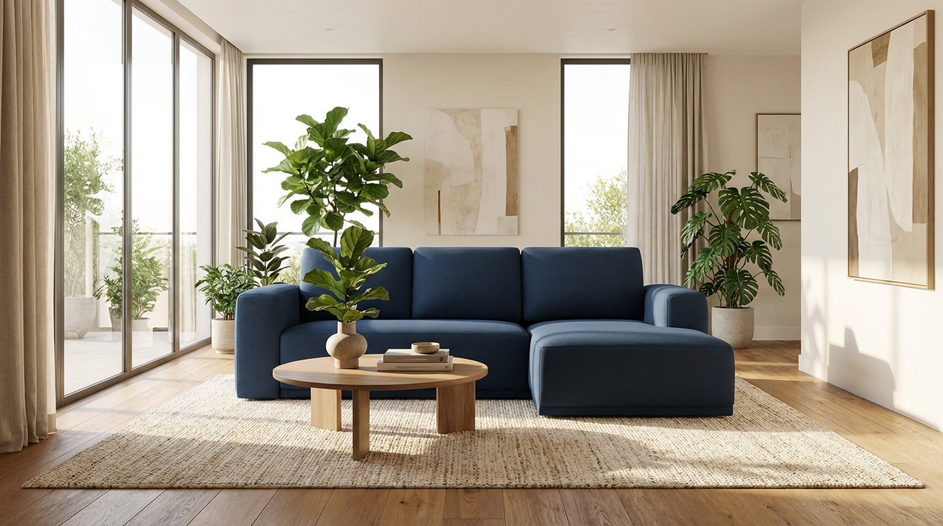 Canapé d’angle convertible en tissu