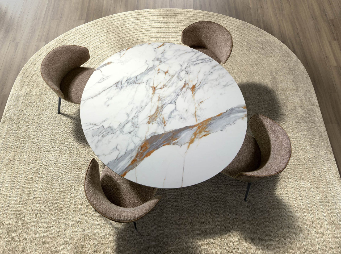 Table de salle à manger ronde en marbre