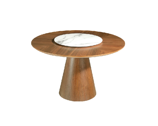 Table à manger ronde design bois noyer Ø120cm | Salle à manger