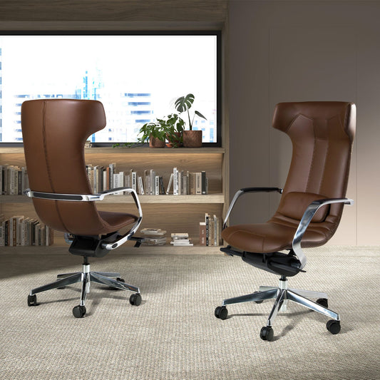 Fauteuil de bureau pivotant en similicuir avec coussin lombaire ergonomique