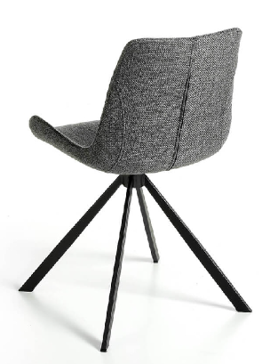 Chaise Pivotante rembourrée en tissu gris foncé Pivot Angel Cerda