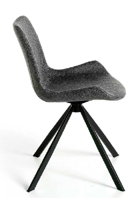 Chaise Pivotante rembourrée en tissu gris foncé Pivot Angel Cerda