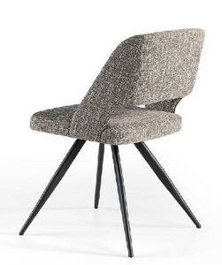 Chaise de salle à manger rembourrée en tissu gris Angel Cerda 4010