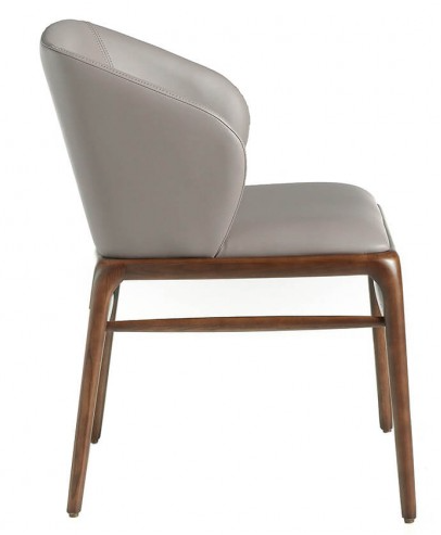 Chaise design en similicuir avec pieds en bois noyer – Angel Cerdá 4065