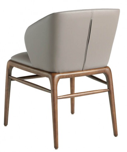 Chaise design en similicuir avec pieds en bois noyer – Angel Cerdá 4065