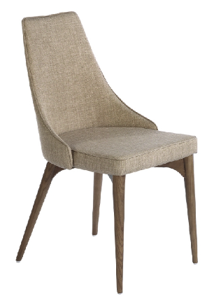 Chaise de salle à manger en tissu avec pieds en bois noyer – Angel Cerdá 4032