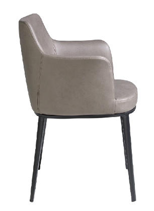Chaise de salle à manger rembourrée en tissu vison