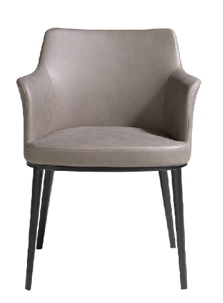 Chaise de salle à manger rembourrée en tissu vison