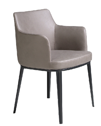 Chaise de salle à manger rembourrée en tissu vison