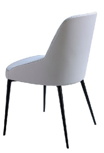 Chaise de salle à manger tapissée en velours bleu et cuir gris écologique Angel Cerda