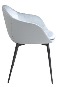 Chaise de salle à manger tapissée en velours et cuir écologique Angel Cerda