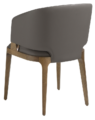Chaise design tapissée en similicuir et bois noyer – Modèle 4108