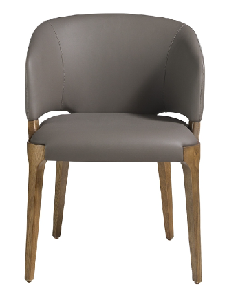 Chaise design tapissée en similicuir et bois noyer – Modèle 4108