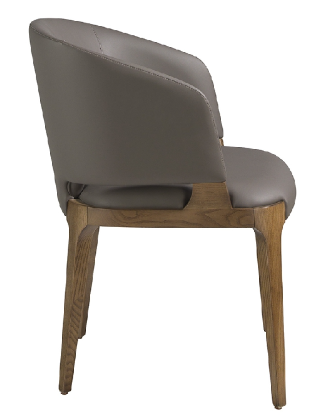 Chaise design tapissée en similicuir et bois noyer – Modèle 4108