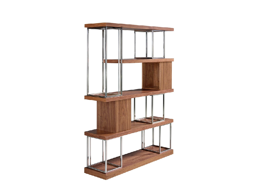 Étagère en bois de noyer et acier "Lio"