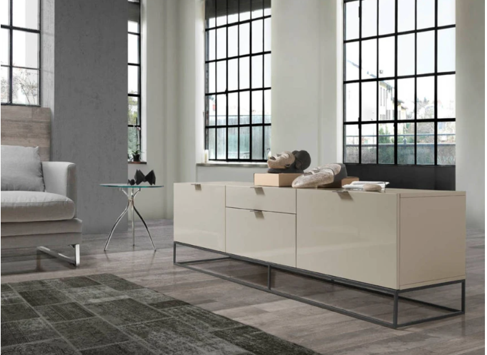 Meuble TV en bois gris perle Angel Cerda