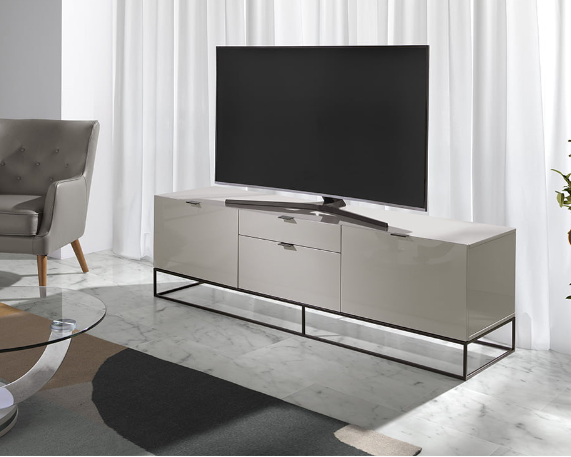 Meuble TV en bois gris perle Angel Cerda