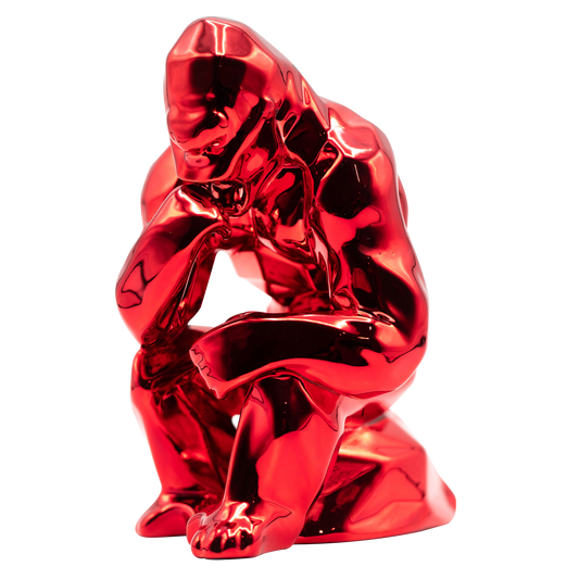 Sculpture Gorille Penseur  Richard ORLINSKI + Vitrine