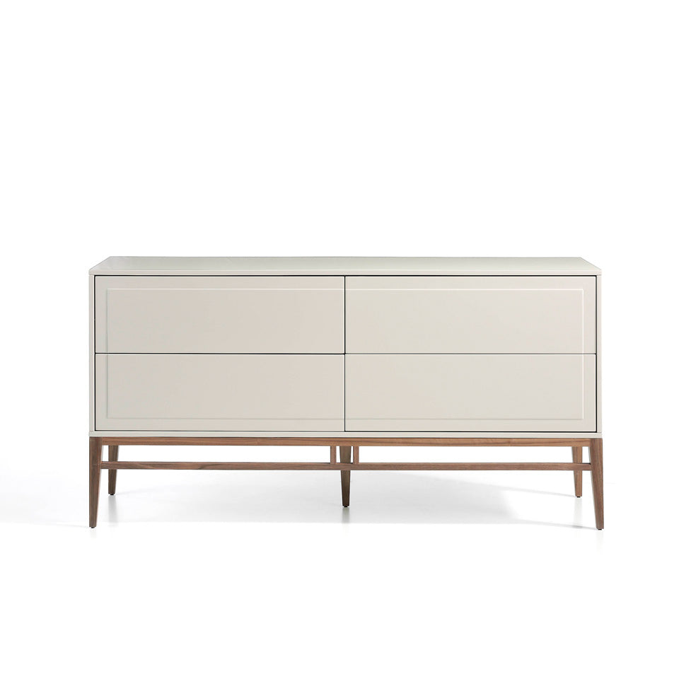 Buffet design laqué avec tiroirs et pieds en bois noyer – Angel Cerda 3074