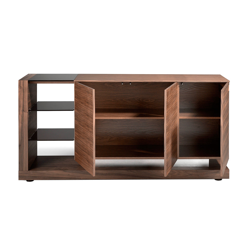 Buffet design en noyer avec verre teinté noir – Angel Cerda 3140