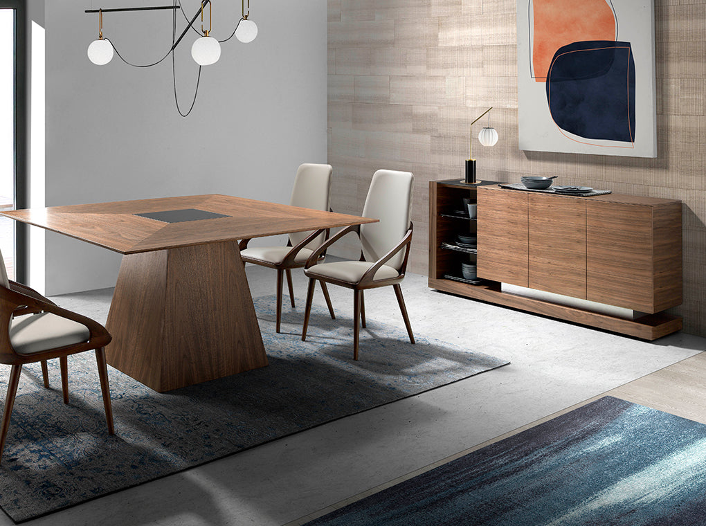 Buffet design en noyer avec verre teinté noir – Angel Cerda 3140