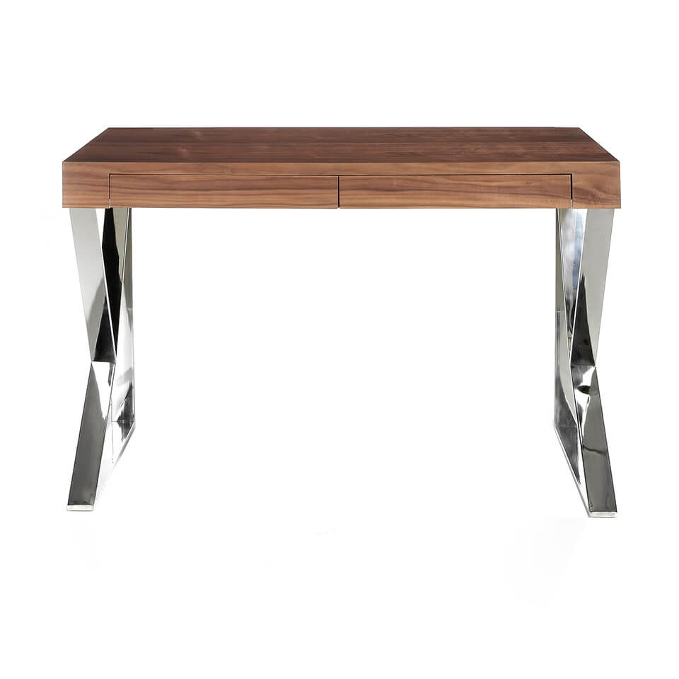 Bureau design moderne en bois de noyer avec structure en acier – Angel Cerdá 3015